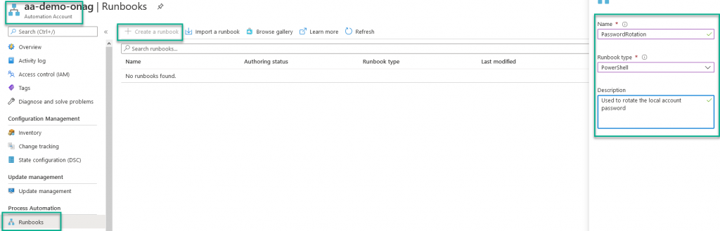 Powershell runbook creation