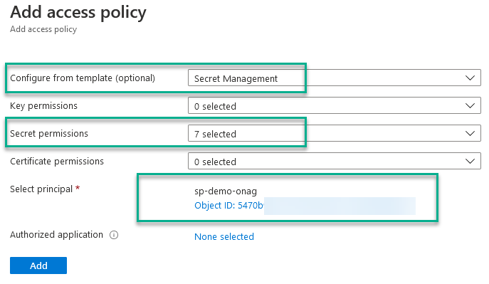 Access policy creation for secret management